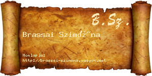 Brassai Szimóna névjegykártya